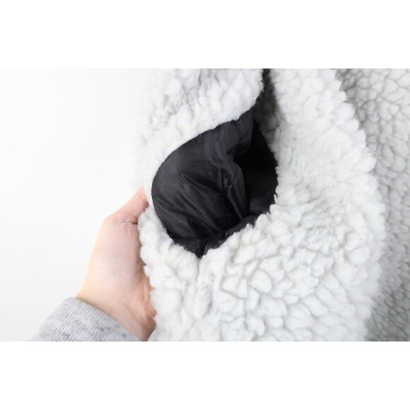 Vtg 90s Streetwear Mens XL Deep Pile Fleece Lined Hooded Flannel Shirt Jacket - Picture 13 of 16